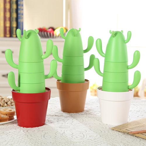 4 pieces /set Stackable Cactus Plant Mugs