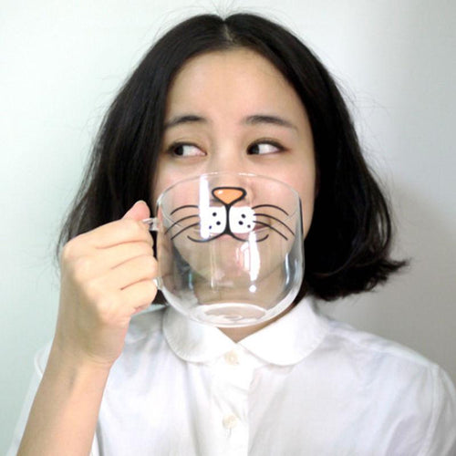 Cute Cat Coffee Glass